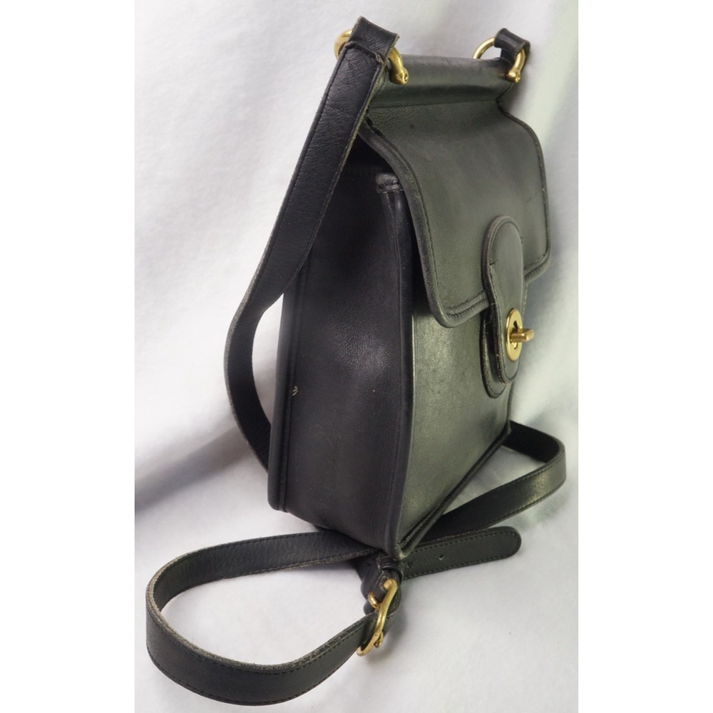 Vintage 90s Coach Murphy 9930 Black Leather Brass Turn Lock Crossbody Bag Purse - Picture 4 of 15